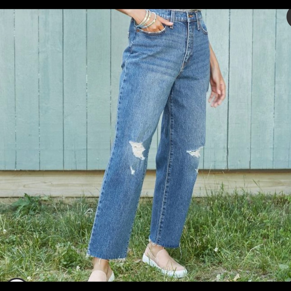 NWT High-Rise Vintage Straight Cropped Jeans